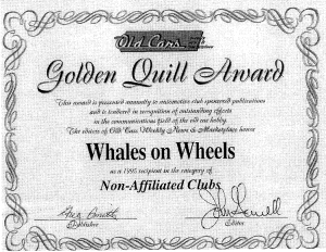 Golden Quill Award Certificate image