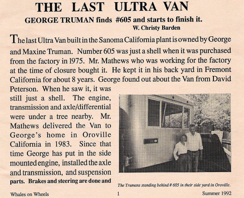 The Last Ultra Van article